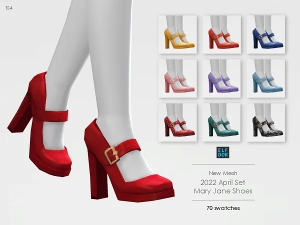 Maxis Match Mary Jane Shoes by elfdor - The Sims 4 Custom Content