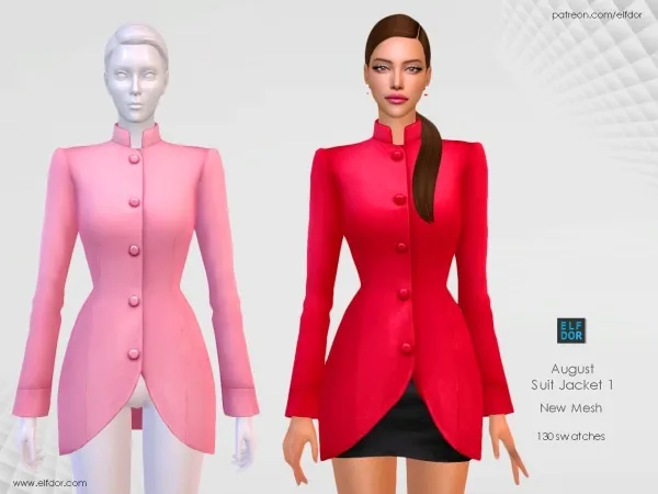 Maxis Match 2023 August 3 Suit Jacket 1 - The Sims 4 Custom Content