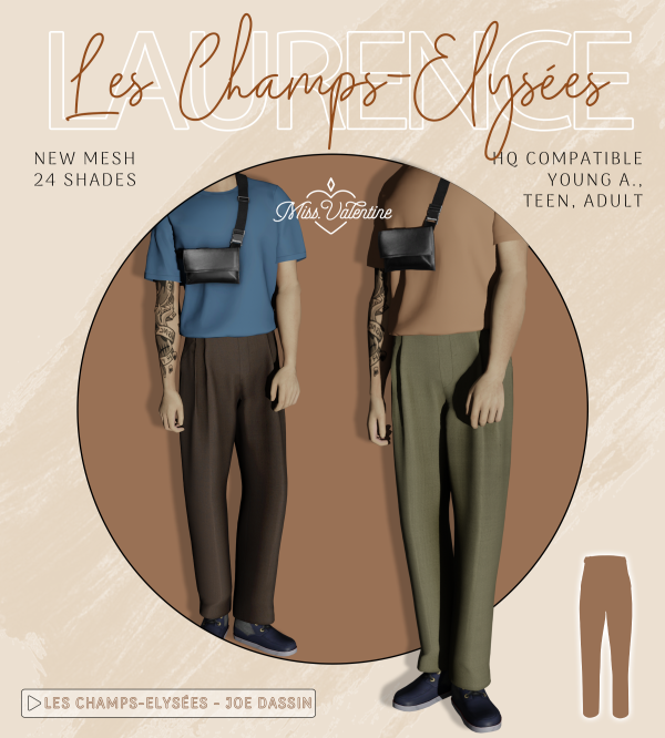 Alpha Laurence Pants by simsfinds - The Sims 4 Custom Content