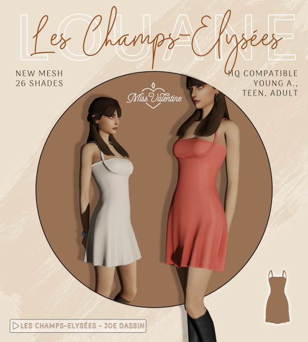 Alpha Louane Dress by simsfinds - The Sims 4 Custom Content