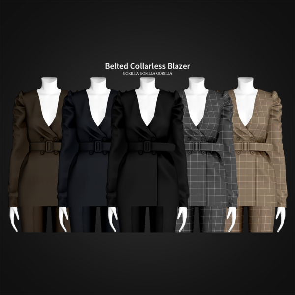 Alpha Belted Collarless Blaze by simsfinds - The Sims 4 Custom Content