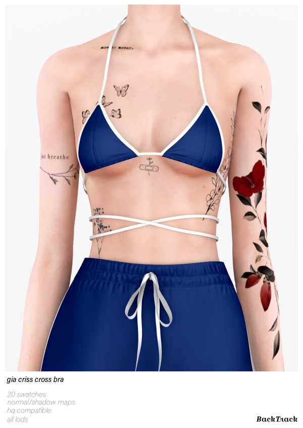 Alpha Gia Criss Cross Bra Gia Track Pants by simsfinds - The Sims 4 Custom Content