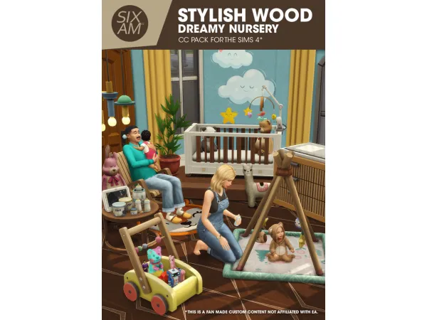 Maxis Match Stylish Wood Dreamy Nursery by sixamcc - The Sims 4 Custom Content