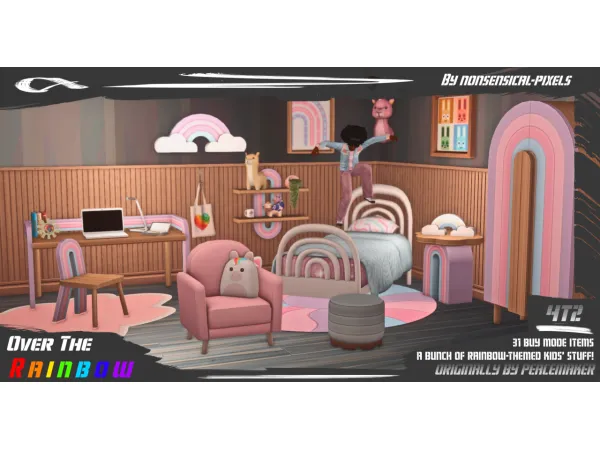 PEACEMAKERS OVER THE RAINBOW SET CONVERTED TO by simsfinds - The Sims 2 Custom Content