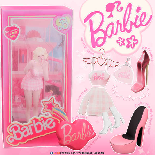 Alpha Barbie Set by hydrangeachainsaw - The Sims 4 Custom Content