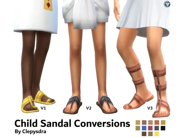 Maxis Match Child Sandal Conversions - The Sims 4 Custom Content