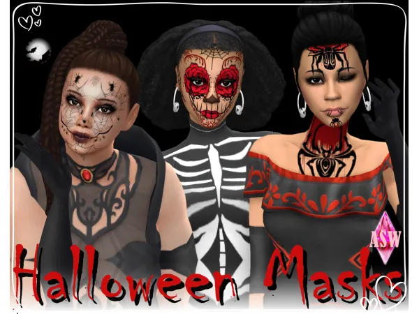 Mix Halloween Masks by Annett's Sims 4 Welt ASW - The Sims 4 Custom Content