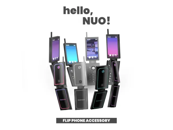 Maxis Match HELLO NUO flip phone accessory by inanuos - The Sims 4 Custom Content