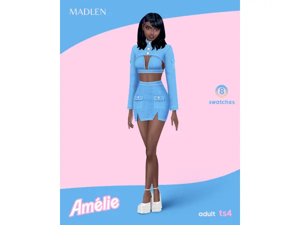 Maxis Match Amelie Outfit by Madlen - The Sims 4 Custom Content