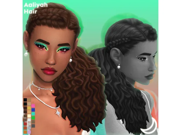 Maxis Match AALIYAH HAIR by IMVIKAI by ImVikai - The Sims 4 Custom Content