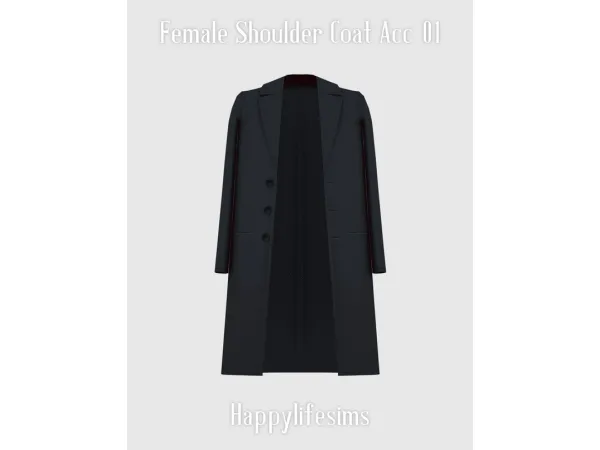 Mix [Lonelyboy] Female Shoulder Coat Acc 01 (Koonam) by HappyLifeSims - The Sims 4 Custom Content