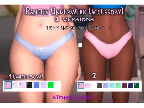 Maxis Match Panties Underwear accessory by Atomiclight - The Sims 4 Custom Content
