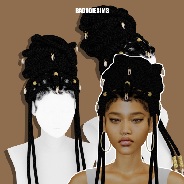 Alpha FULANI BRAIDS by simsfinds - The Sims 4 Custom Content