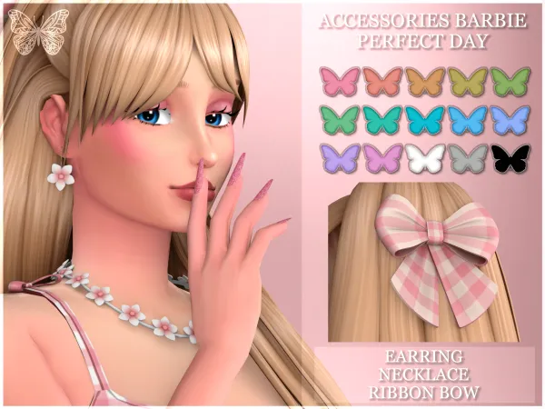 Mix ACCESSORIES BARBIE PERFECT DAY by mirroreddreamscc - The Sims 4 Custom Content