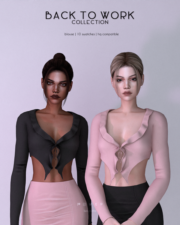 Alpha Blouse Back to Work Collection by luxysims - The Sims 4 Custom Content