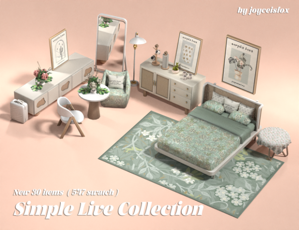 Maxis Match 4 Simple Live Collection by simsfinds - The Sims 4 Custom Content