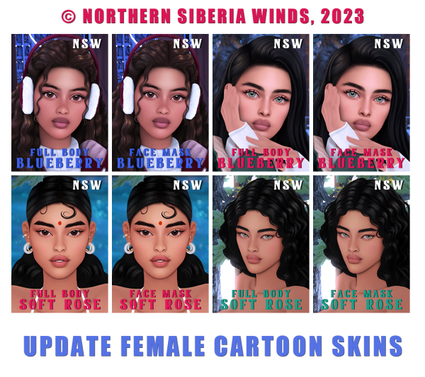 Maxis Match UPDATE FEMALE CARTOON SKINS by simsfinds - The Sims 4 Custom Content