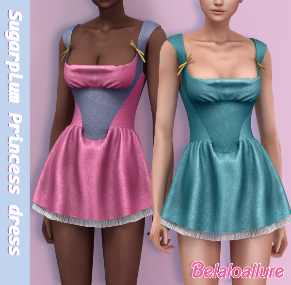 Alpha SugarPlum Princess Dress by simsfinds - The Sims 4 custom content