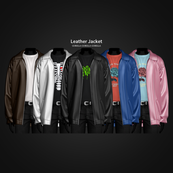 Alpha Leather Jacket by simsfinds - The Sims 4 Custom Content