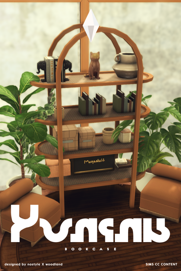 Mix Y o n i n a B o o k C a s e by simsfinds - The Sims 4 Custom Content