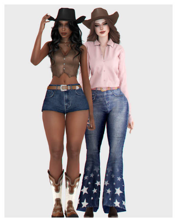 Alpha Ranch Girl Collection by simsfinds - The Sims 4 Custom Content