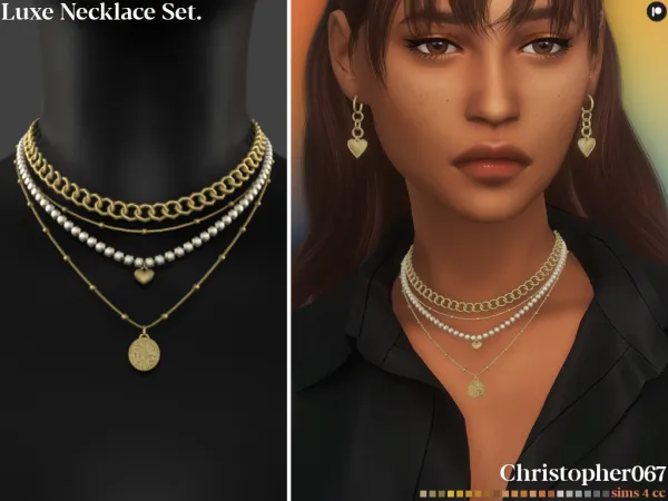 Mix Luxe Necklace Set by Christopher067 - The Sims 4 Custom Content