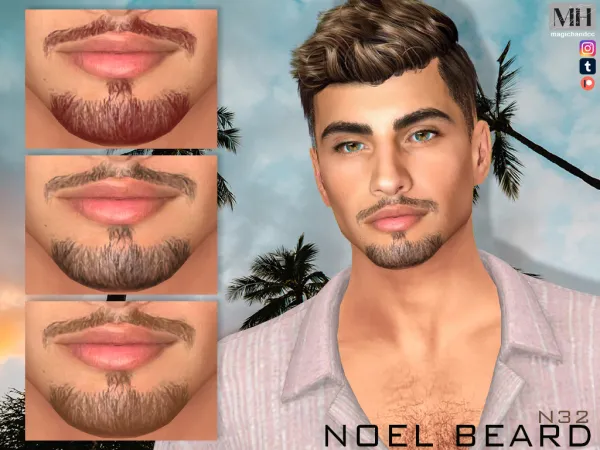 Alpha Noel Beard N32 by magichandcc - The Sims 4 Custom Content