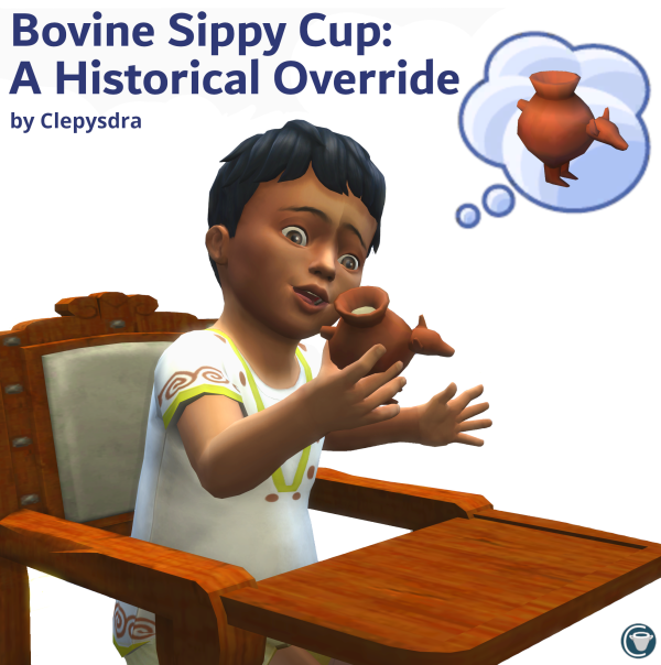Maxis Match Bovine Sippy Cup A Historical Override by simsfinds - The Sims 4 Custom Content