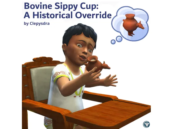 Maxis Match Bovine Sippy Cup A Historical Override - The Sims 4 Custom Content