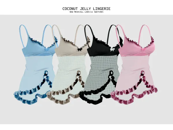 Alpha BUNNY COCONUT JELLY LINGERIE by ohmybunnny2 - The Sims 4 Custom Content
