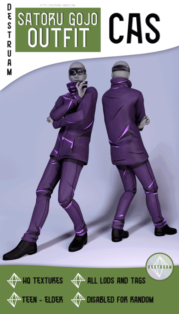 Mix Satoru Gojo outfit by simsfinds - The Sims 4 Custom Content