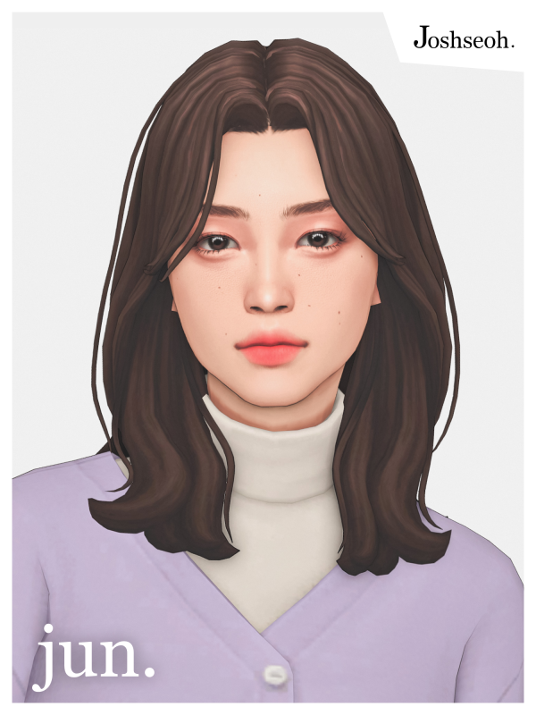Maxis Match Jun Hair (jo_se_oh joshseoh) by simsfinds - The Sims 4 Custom Content