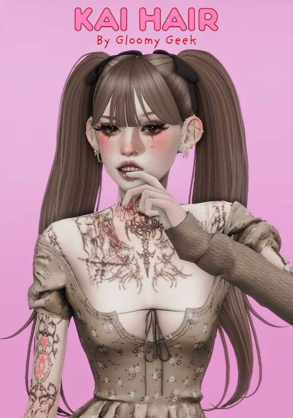 Alpha Kai Hair by simsfinds - The Sims 4 Custom Content