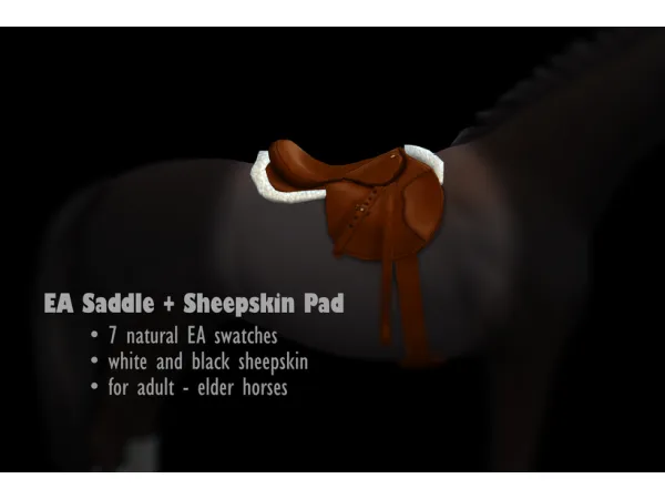 Maxis Match EA Saddle with Sheepskin Pad by Sweetpea's CC - The Sims 4 Custom Content