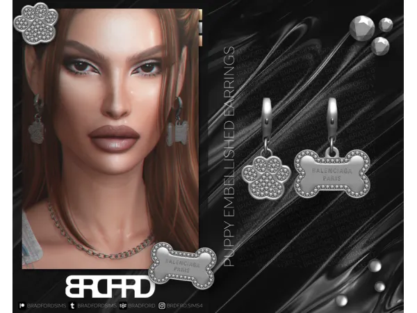 PUPPY EMBELLISHED EARRINGS + BLENDER EDITION by BRADFORD