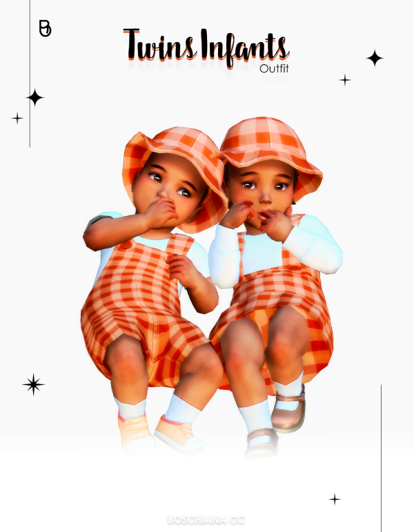 Maxis Match TWINS INFANTS OUTFIT by simsfinds - The Sims 4 Custom Content