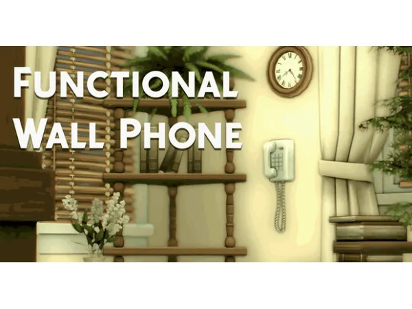Maxis Match Functional Wall Phone by simsfinds - The Sims 4 Custom Content