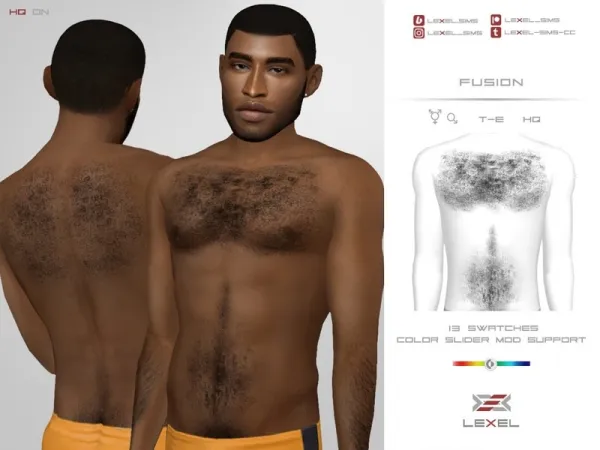 Alpha LEXEL Fusion (Body hair set) by lexel - The Sims 4 Custom Content