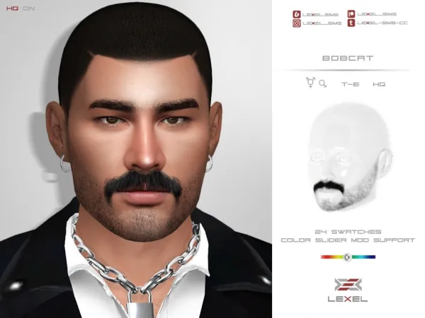 Alpha LEXEL Bobcat (3D facial hair) by lexel - The Sims 4 Custom Content