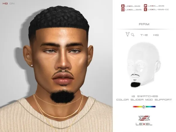 LEXEL - Ram (3D facial hair)
