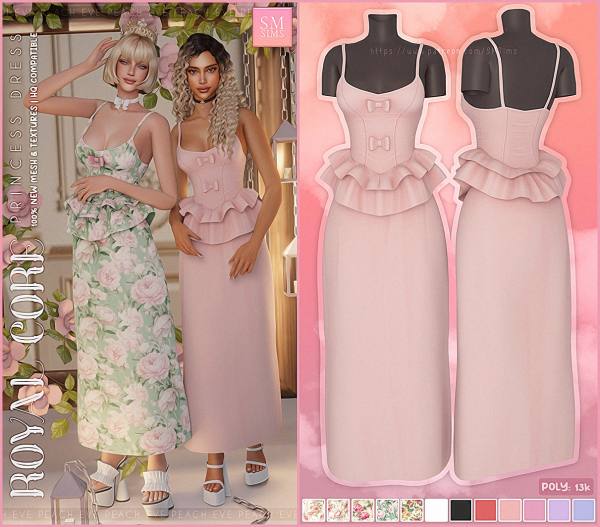 PEACH | Royal Core Collection - Princess Dress by SM Sims - The 