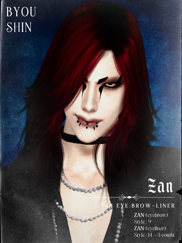 Mix [BYOU SHIN] Zan (EyeBrowLiner) by simsfinds - The Sims 4 Custom Content