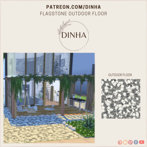 Alpha Flagstone Outdoor Floor by dinhagamer - The Sims 4 Custom Content