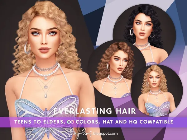 Alpha Everlasting Hair NOW PUBLIC by simsfinds - The Sims 4 Custom Content