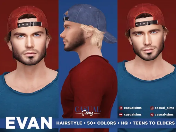 Alpha Evan Hairstyle by casualsims - The Sims 4 Custom Content