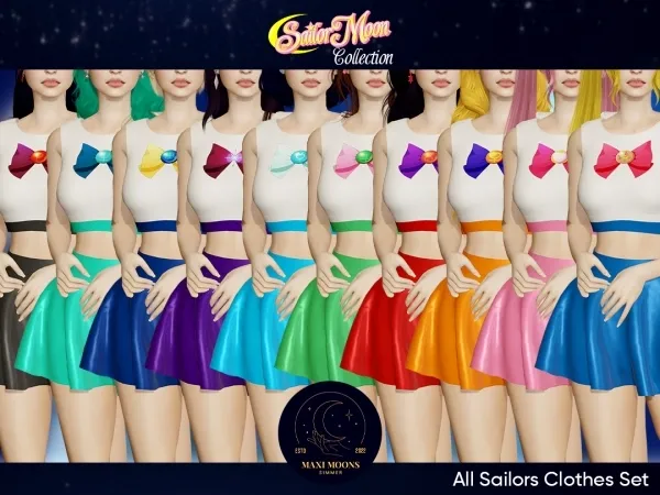 Alpha Sailor Moon Collection Sailor Clothes by maximoons - The Sims 4 Custom Content