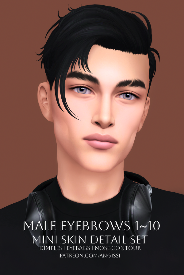 Mix MALE EYEBROWS P01 10 Mini Skin Detail Set by simsfinds - The Sims 4 Custom Content