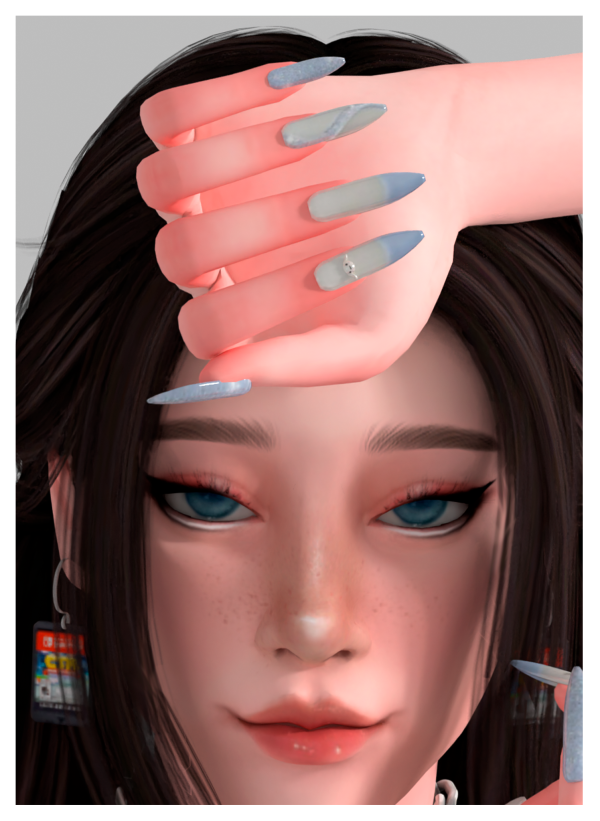 Mix BABY CINNAMOROLL NAILS by ohmybunnny2 - The Sims 4 Custom Content