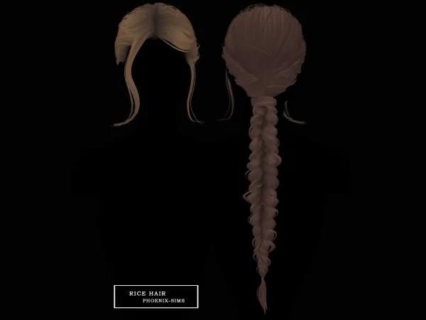 Alpha Rice Hair - The Sims 4 Custom Content