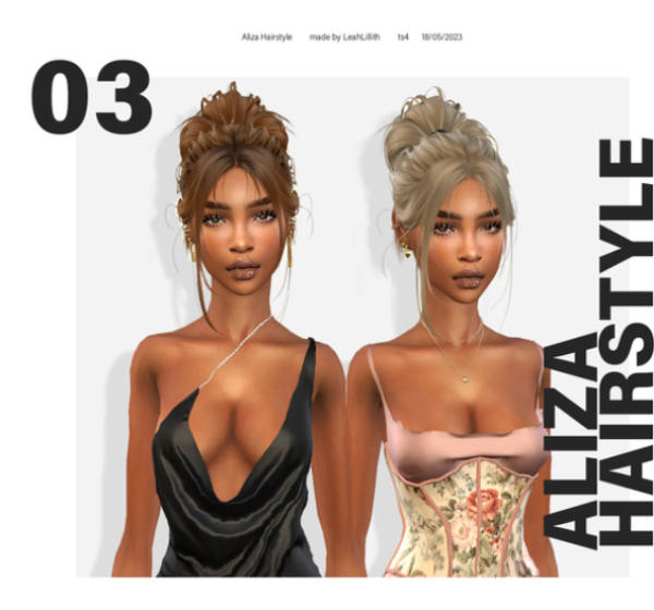 Alpha Aliza Hair by simsfinds - The Sims 4 Custom Content